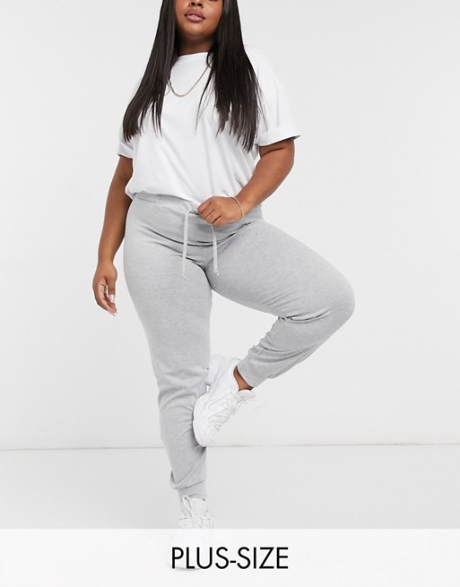 Street Collective Curve mix and match high waisted joggers in grey