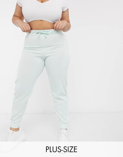 Street Collective Curve mix and match high waisted sweatpants in sage green