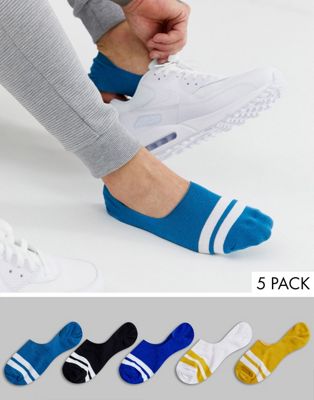 Stribede sneakerssokker fra ASOS DESIGN 5-pak-Multifarvet