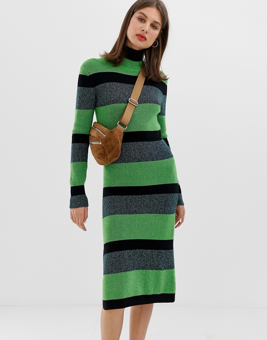 Stribet strikket kjole fra Tiger of Sweden Jeans-Grøn