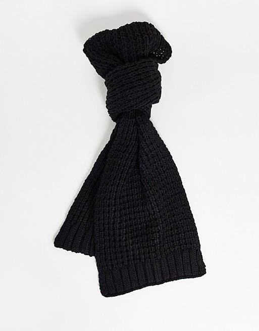 Strikket, sort tørklæde fra ASOS DESIGN