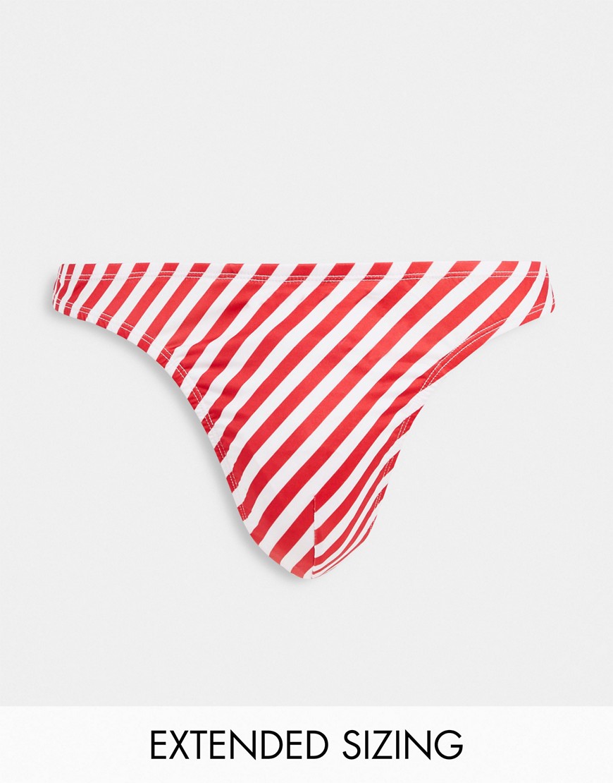 фото Стринги в красную полоску в конфетно-новогоднем стиле asos design-разноцветный