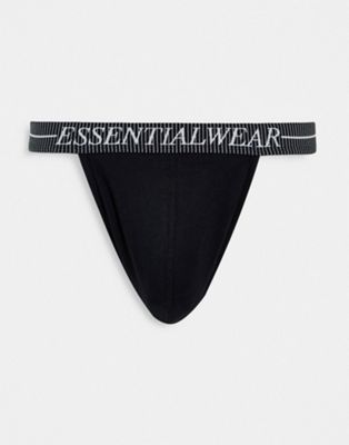фото Стринги в рубчик asos design essentialwear-черный цвет