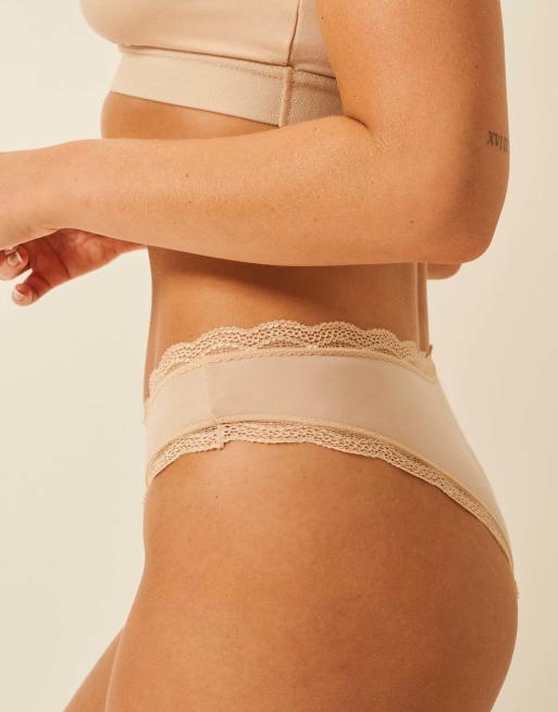Stripe and Stare Brazilian knicker four pack in beige, 6 of 7