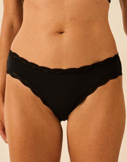 Stripe and Stare Brazilian knicker four pack in black, 3 of 7