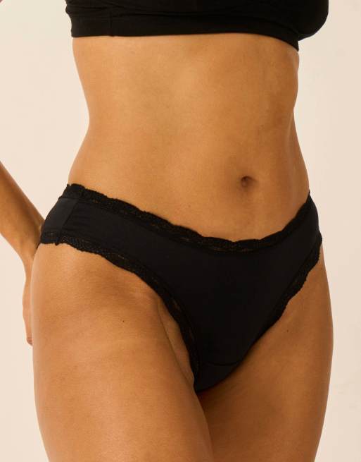 Stripe and Stare Brazilian knicker four pack in sand essentials, 4 of 4