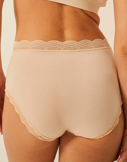 Stripe and Stare High rise knicker four pack in beige, 7 of 7