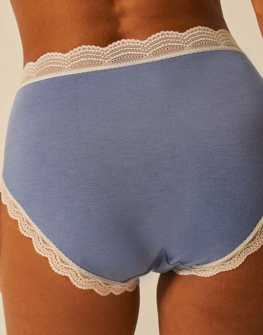 Stripe and Stare High rise knicker four pack in blue, 5 of 7