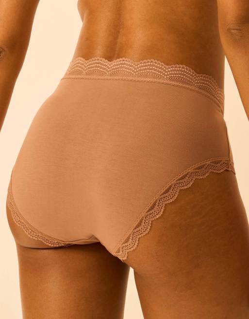 Stripe and Stare High rise knicker four pack in brown, 3 of 6