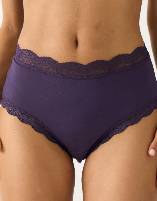 Stripe and Stare High rise knicker four pack in navy, 5 of 7
