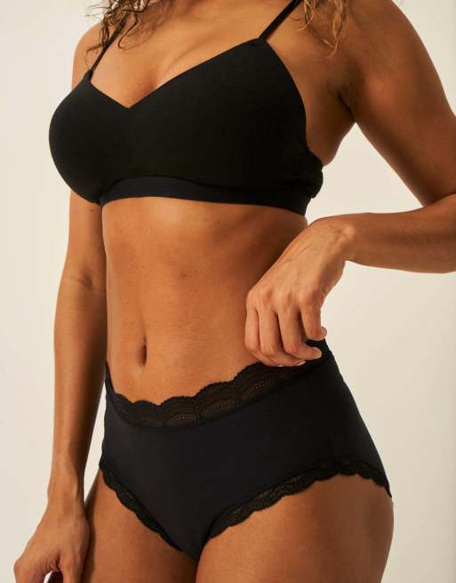 Stripe and Stare High rise knicker in black, 7 of 7