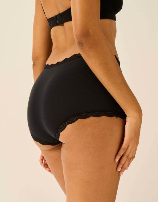 Stripe and Stare Hipster knicker four pack in black, 6 of 7