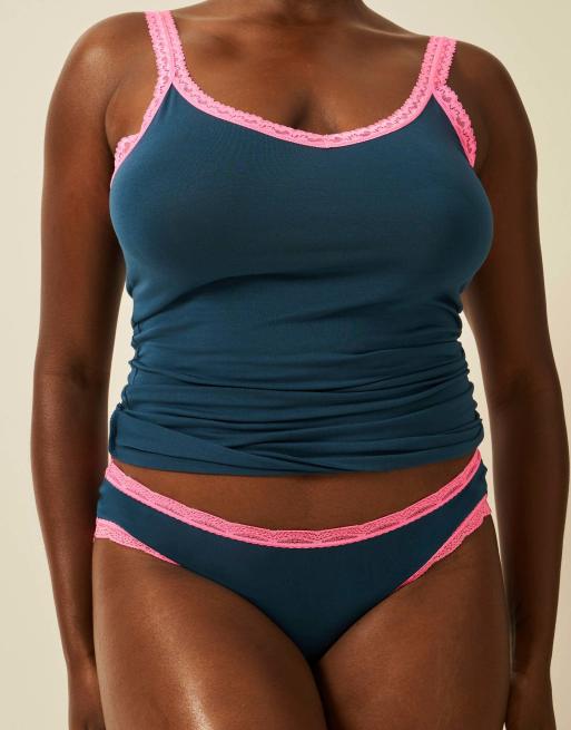 Stripe and Stare Lace cami in navy, 3 of 6