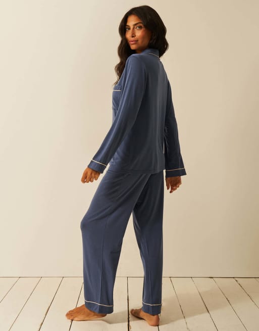 Stripe and Stare Long pyjama set in blue, 5 of 5