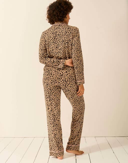 Stripe and Stare Long pyjama set in brown, 2 of 7