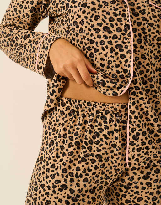 Stripe and Stare Long pyjama set in brown, 3 of 7