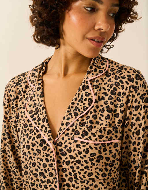 Stripe and Stare Long pyjama set in brown, 4 of 7