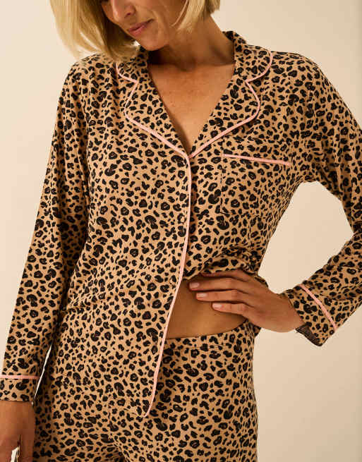 Stripe and Stare Long pyjama set in brown, 6 of 7