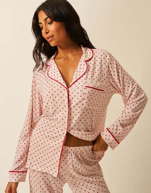 Stripe and Stare Long pyjama set in pink, 4 of 7