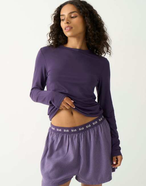 Stripe and Stare Long sleeve under layer top in navy, 5 of 5