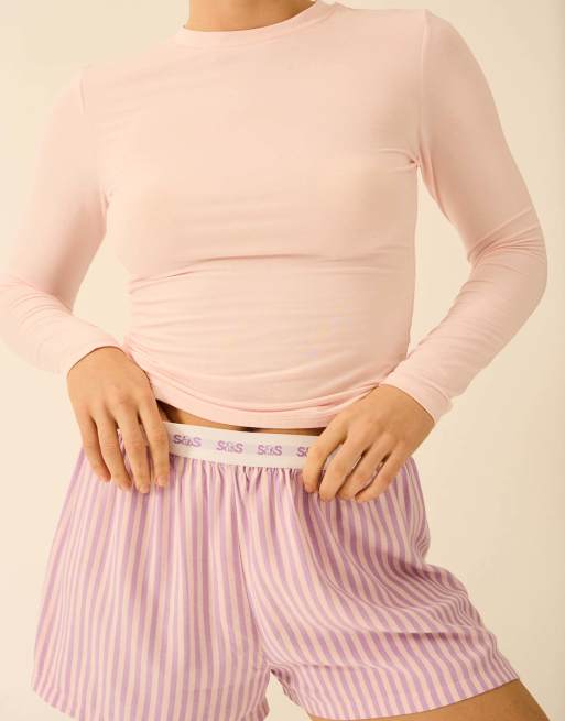 Stripe and Stare Long sleeve under layer top in pink, 5 of 7