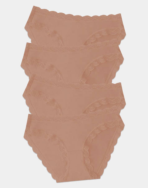 Stripe and Stare Original knicker four pack in brown - view 1