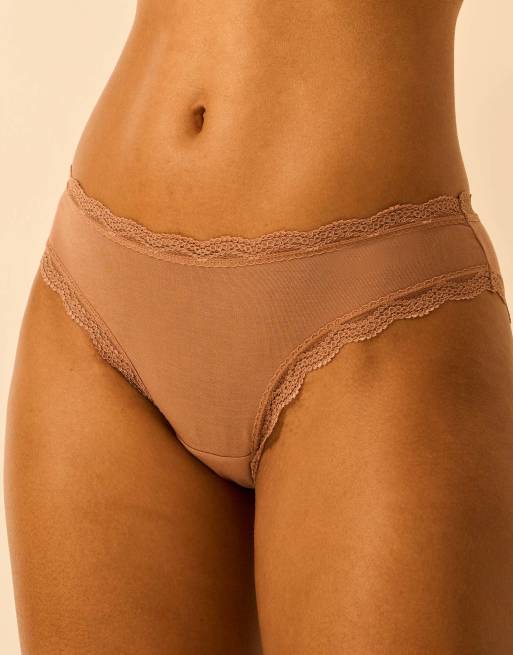 Stripe and Stare Original knicker four pack in brown, 3 of 6