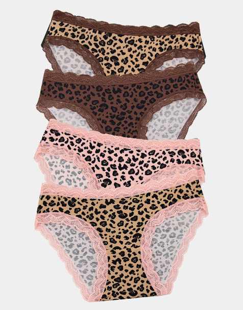 Stripe and Stare Original knicker four pack in brown - view 1