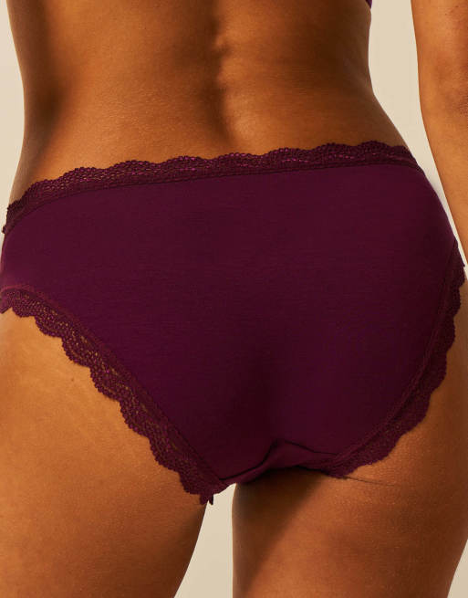 Stripe and Stare Original knicker four pack in burgundy, 5 of 7