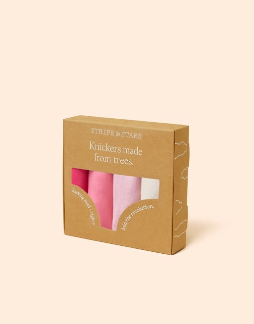 Stripe and Stare Original knicker four pack in peach, 7 of 7