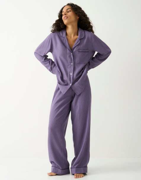 Stripe and Stare Pyjama bottoms in navy - view 1