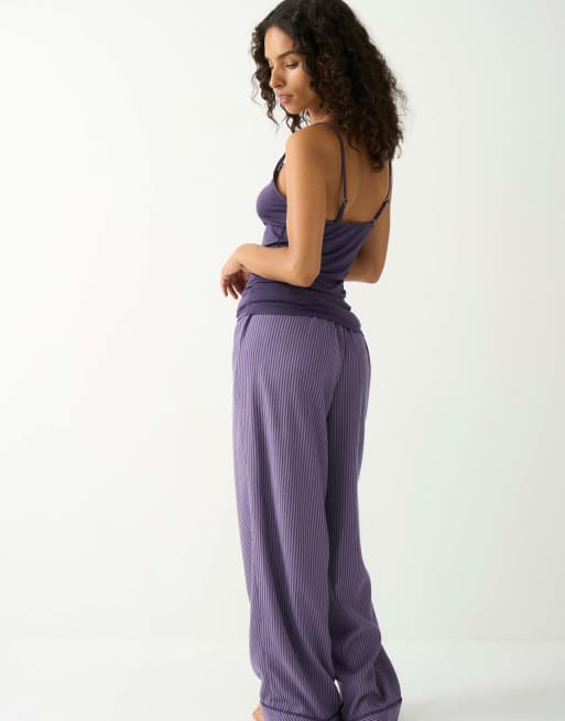 Stripe and Stare Pyjama bottoms in navy, 2 of 5