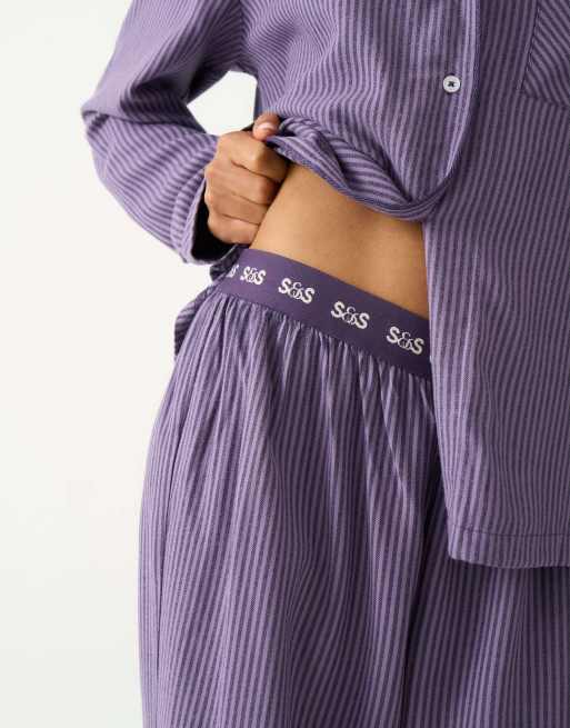 Stripe and Stare Pyjama bottoms in navy, 3 of 5
