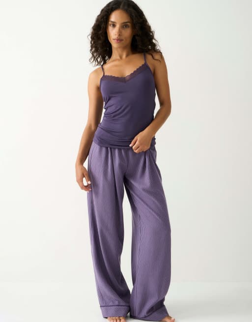 Stripe and Stare Pyjama bottoms in navy, 4 of 5