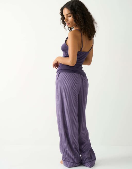 Stripe and Stare Pyjama bottoms in navy, 5 of 5