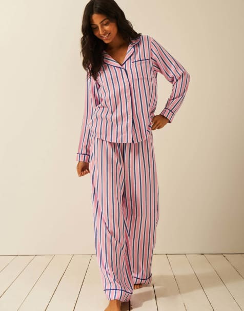 Stripe and Stare Pyjama shorts set in pink - view 1