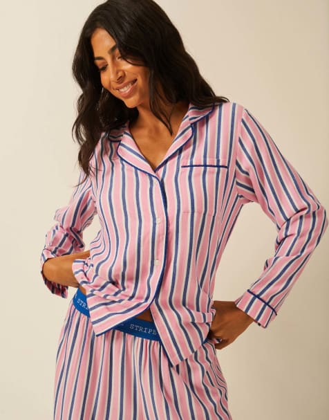 Stripe and Stare Pyjama top in multi - view 1