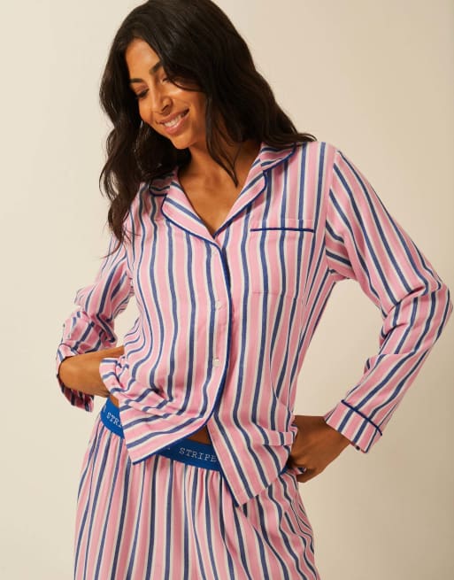 Stripe and Stare Pyjama shorts set in pink, 3 of 3