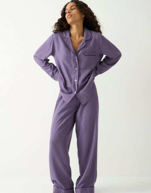 Stripe and Stare Pyjama top in navy, 4 of 5
