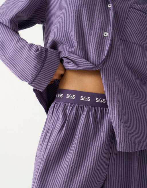 Stripe and Stare Pyjama top in navy, 5 of 5