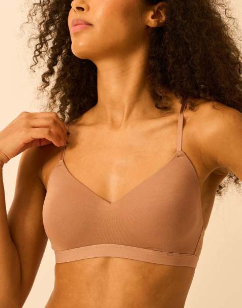 Stripe and Stare Smooth sculpt padded bra in brown - view 1