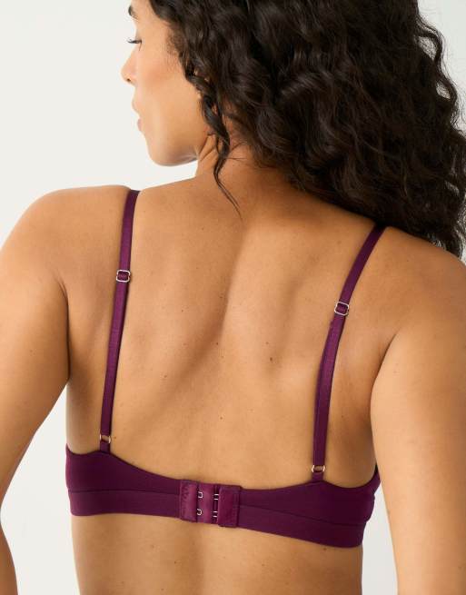 Stripe and Stare Smooth sculpt padded bra in burgundy, 2 of 7