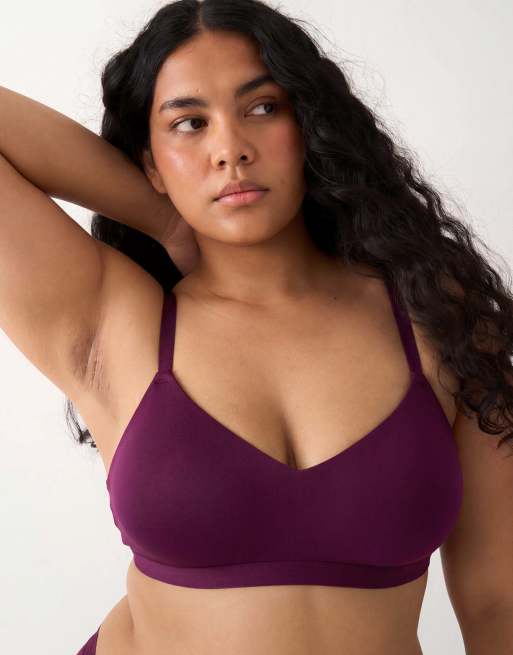 Stripe and Stare Smooth sculpt padded bra in burgundy, 7 of 7
