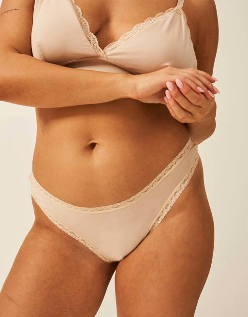 Stripe and Stare Thong four pack in beige, 5 of 7