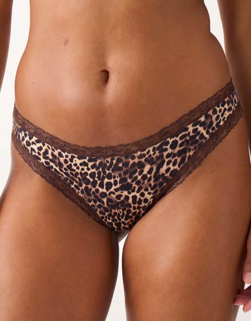 Stripe and Stare Thong four pack in brown, 3 of 6