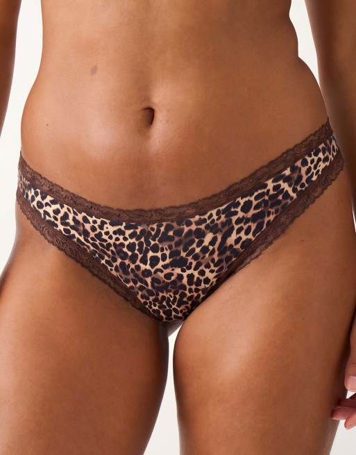 Stripe and Stare Thong four pack in brown, 5 of 6