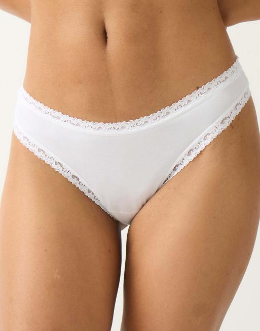 Stripe and Stare Thong four pack in white, 3 of 4