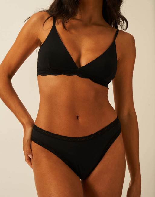 Stripe and Stare Triangle lace bra in black, 6 of 6
