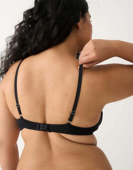 Stripe and Stare Zigzag lace demi bra in black, 6 of 6