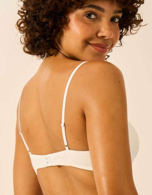 Stripe and Stare Zigzag lace demi bra in white, 2 of 7